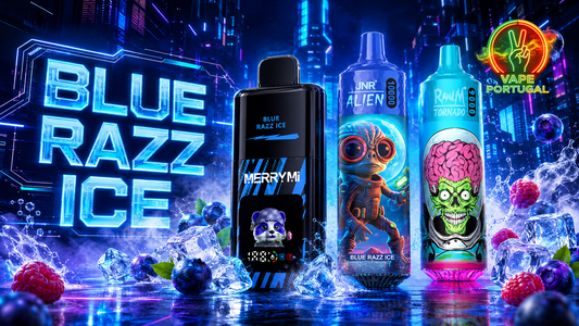 Qual é o sabor Blue Razz Ice?