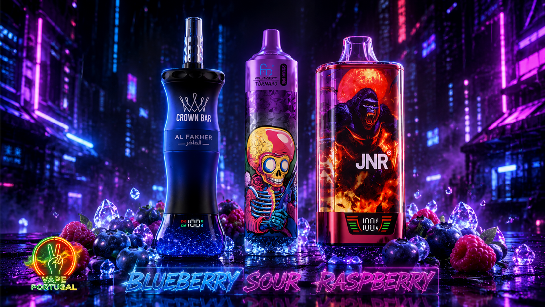Qual é o sabor Blueberry Sour Raspberry?