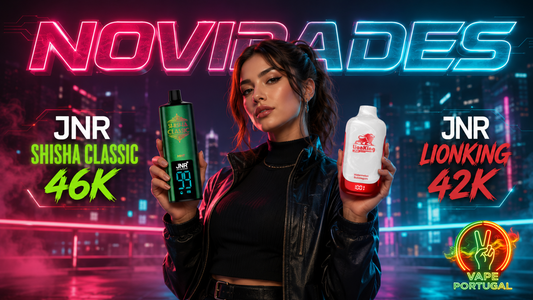 JNR Shisha Classic 46K e JNR LionKing 42K: dois vapes descartáveis potentes para quem procura muitas puffs em Portugal