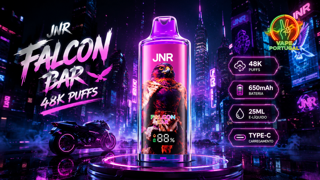 JNR Falcon Bar 48K Puffs – vape descartável moderno com grande autonomia