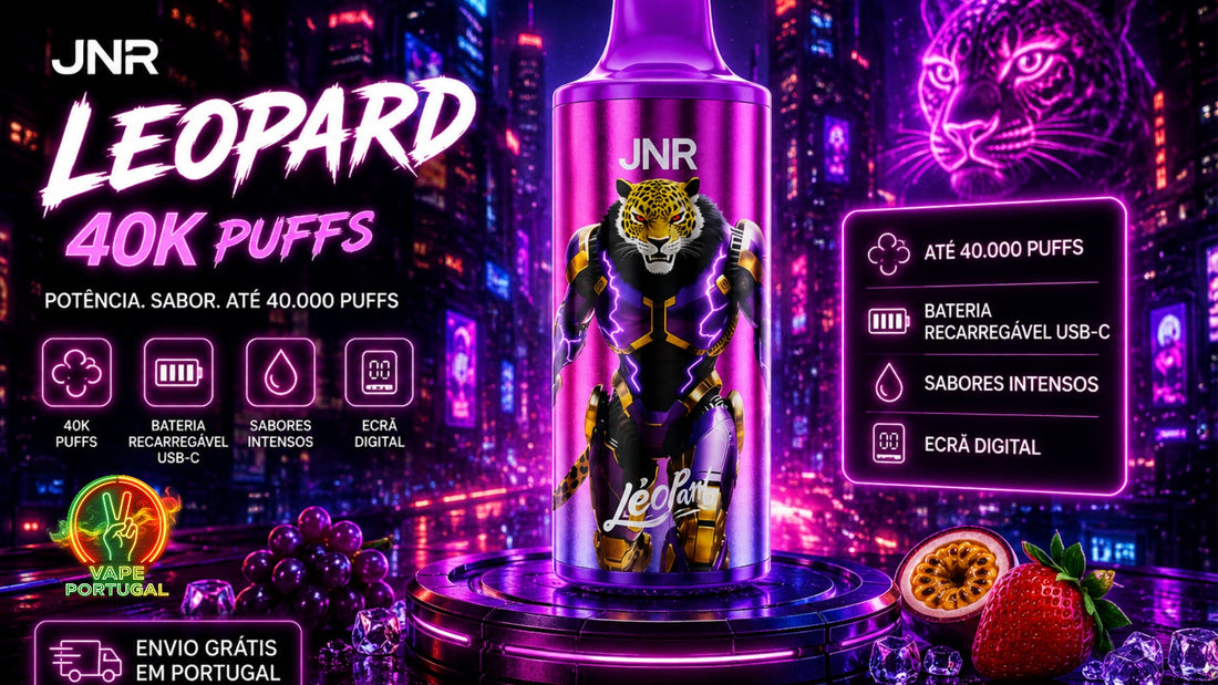 JNR Leopard 40K Puffs: potência, sabores intensos e até 40000 puff em Portugal