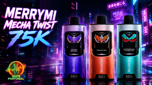 Descubra o Novo Vape Descartável MerryMi Mecha Twist 75K: 3 Sabores, 75.000 Tragadas e Tecnologia Inovadora