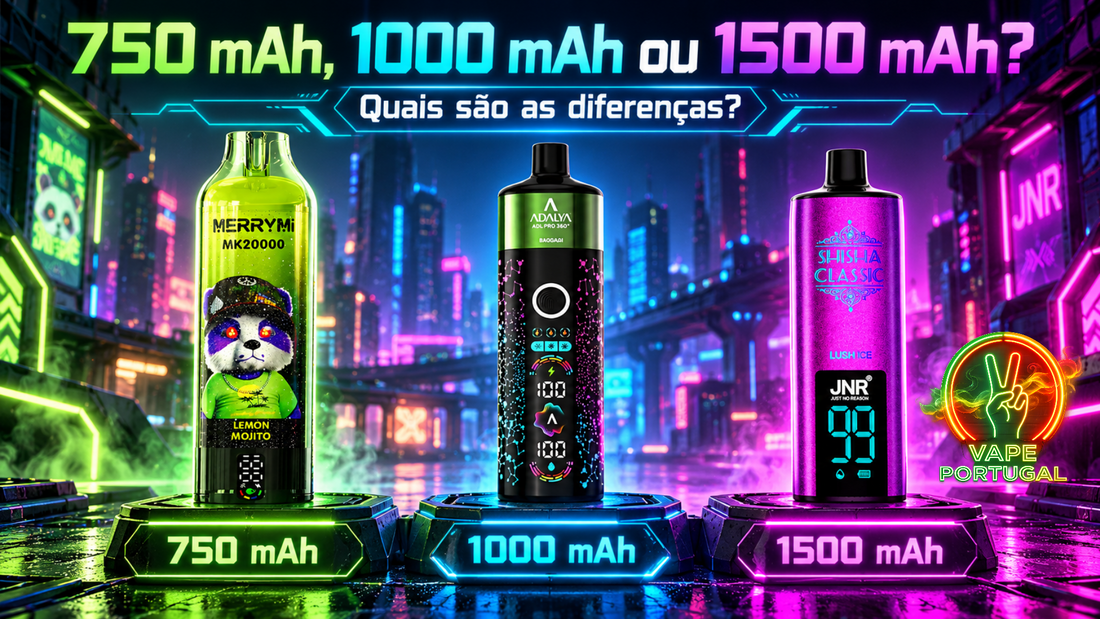 Vape com bateria de 750 mAh, 1000 mAh ou 1500 mAh: quais são as diferenças?
