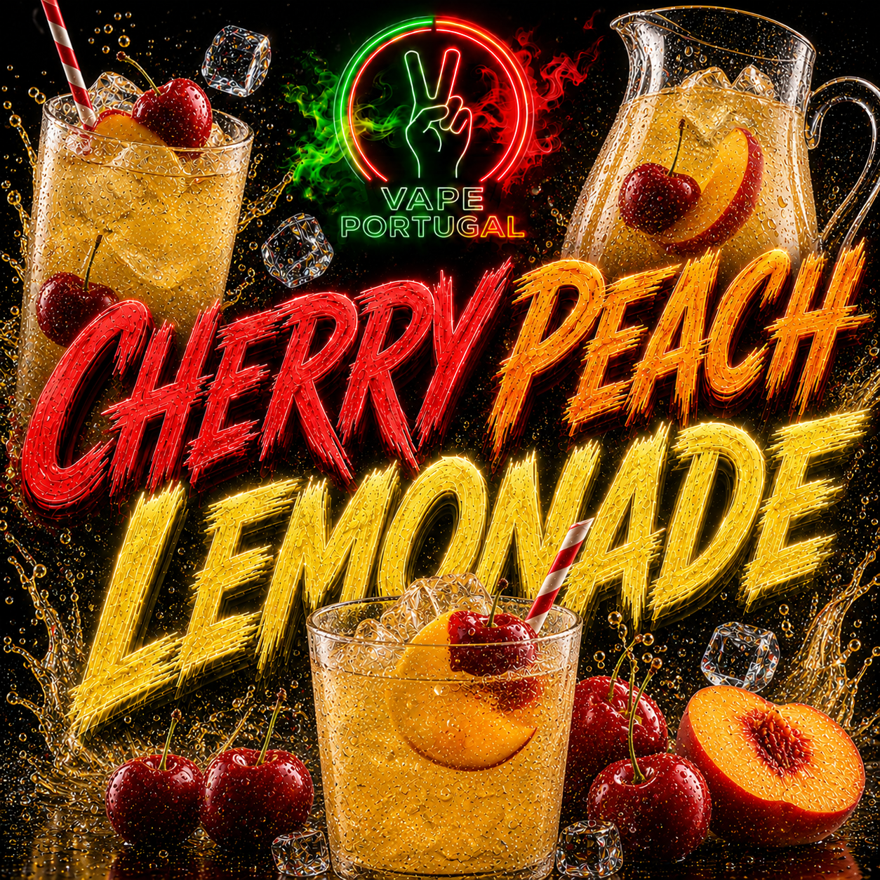 Vapes Descartáveis Cherry Peach Lemonade 🍒🍑🥤