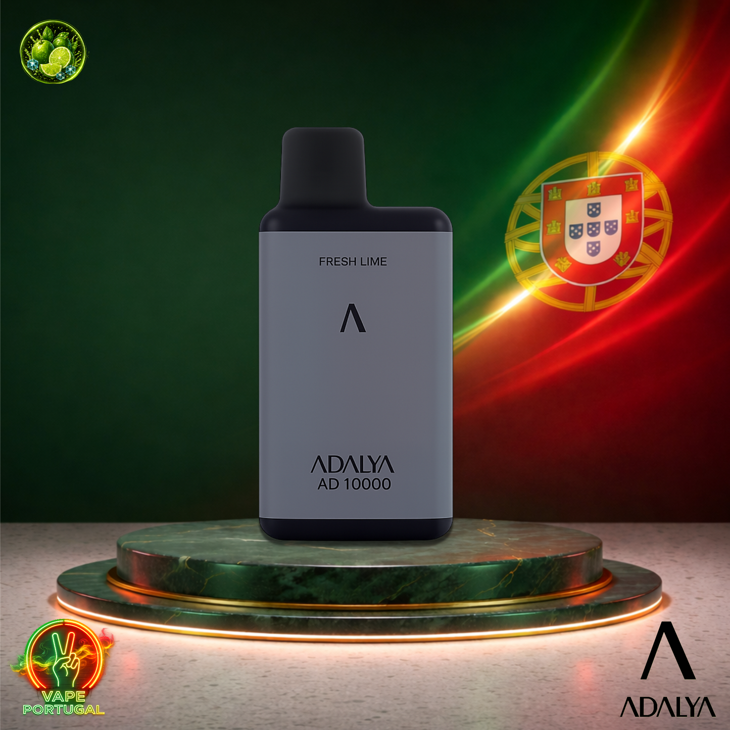 Vape descartável Adalya AD10000 10K sabor Fresh Lime 10000 puffs 10K tragadas mais barato