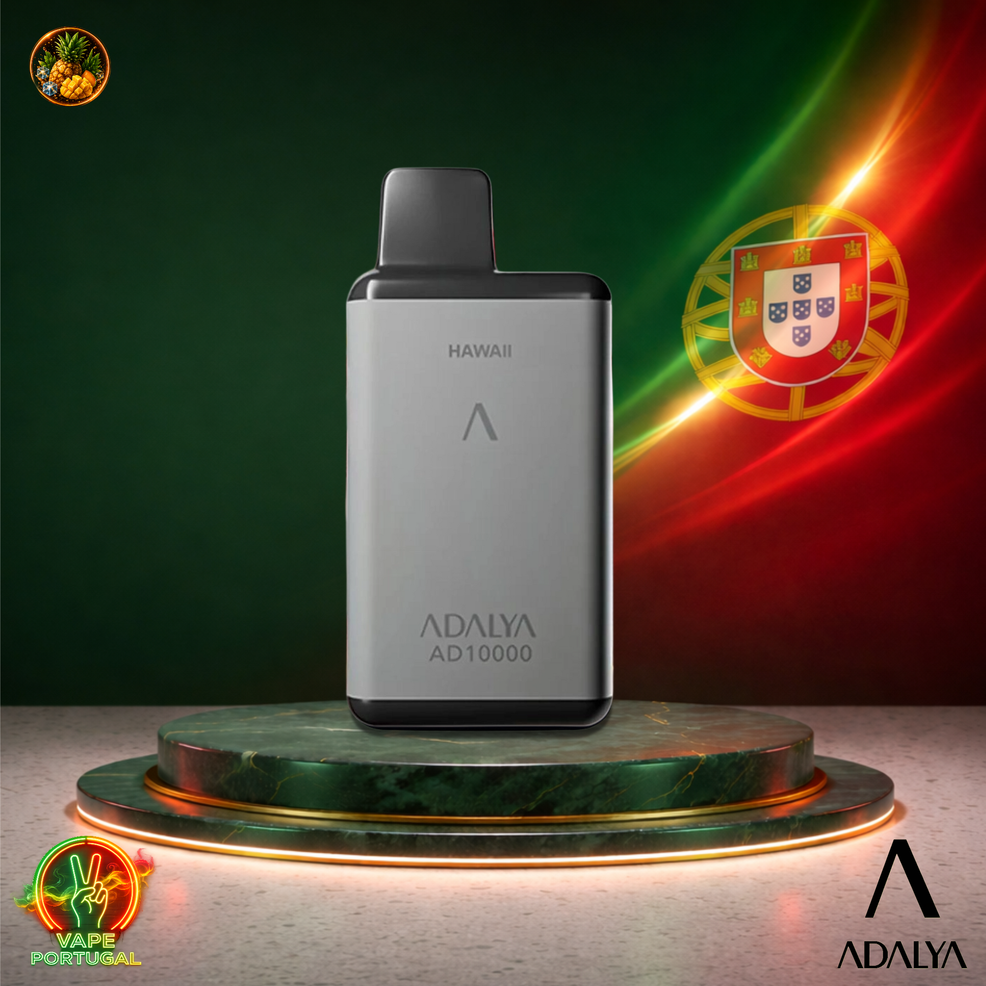 Vape descartável Adalya AD10000 10K sabor Hawaii com 10000 puffs 10K tragadas ao preço mais barato