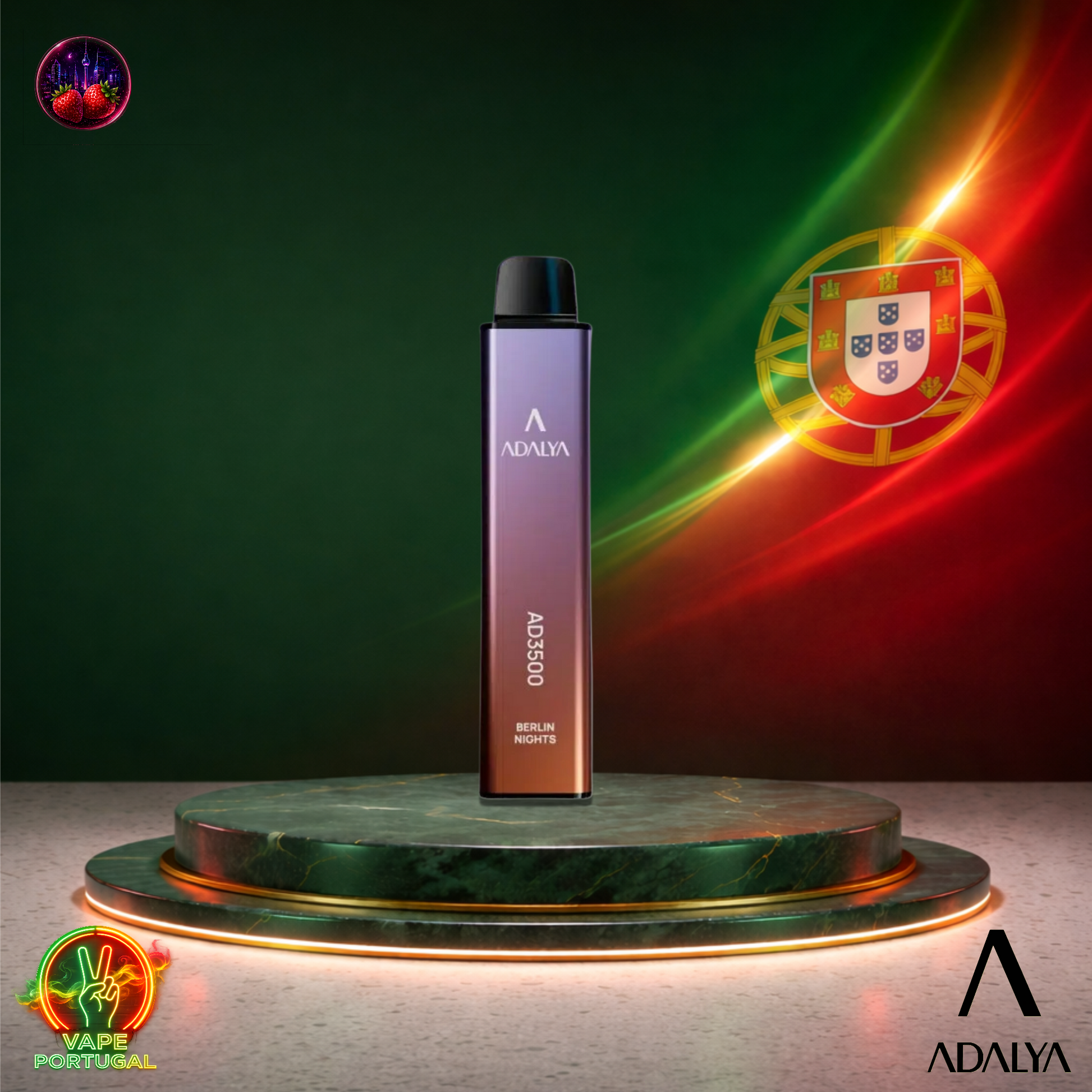 Vape descartável Adalya AD3500 3.5K sabor Berlin Nights 3500 puffs 3.5K tragadas ao preço mais barato