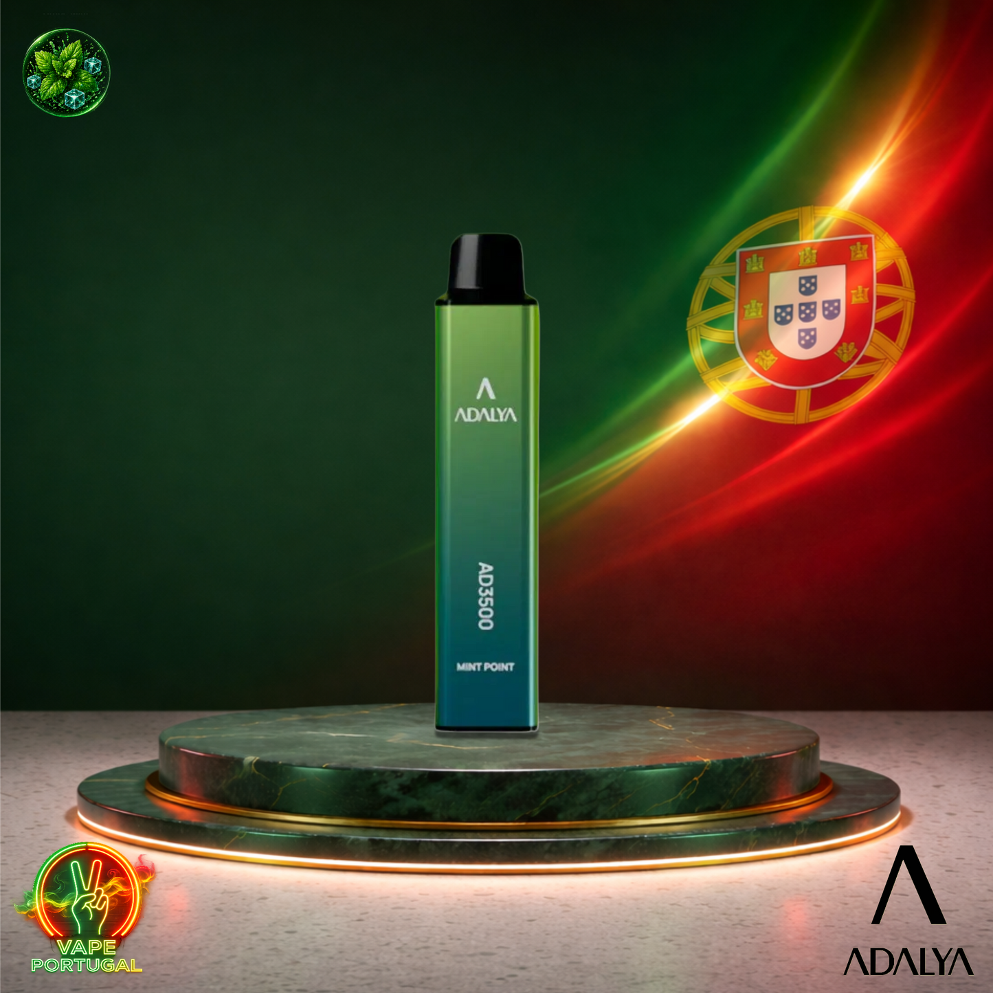 Vape descartável Adalya AD3500 3.5K sabor Mint Point 3500 puffs 3.5K tragadas ao preço mais barato