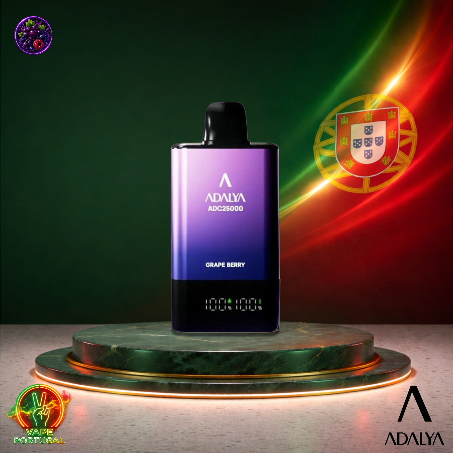 Vape descartável Adalya ADC25000 25K sabor Grape Berry 25000 puffs 25K tragadas ao preço mais barato