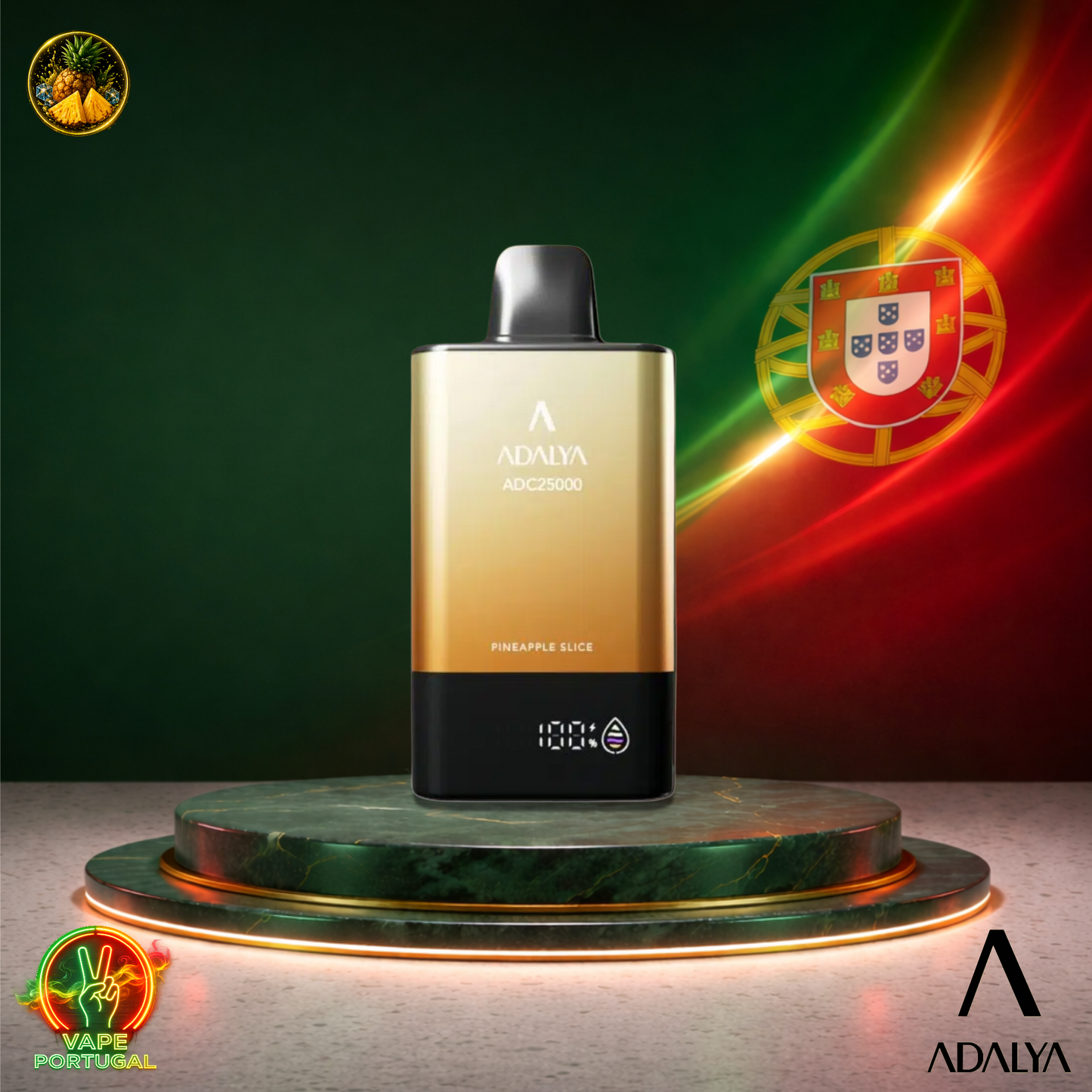 Vape descartável Adalya ADC25000 25K sabor Pineapple Slice 25000 puffs 25K tragadas ao preço mais barato