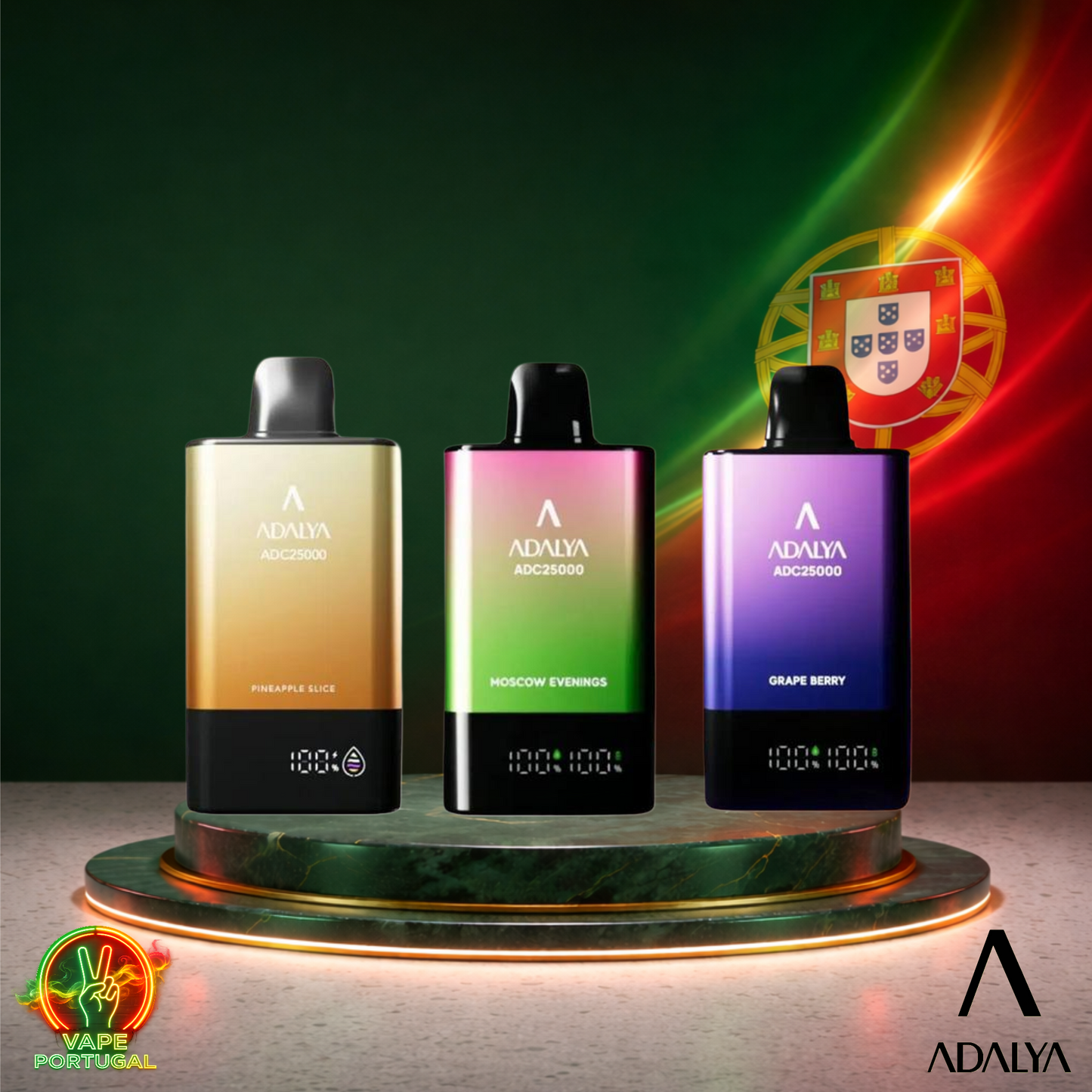 Vape descartável Adalya ADC25000 25K vários sabores com 25000 puffs 25K tragadas ao preço mais barato