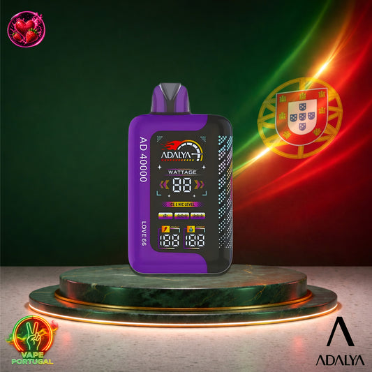 Vape descartável Adalya Aurora 40K sabor Love66 40000 puffs 40K tragadas ao preço mais barato