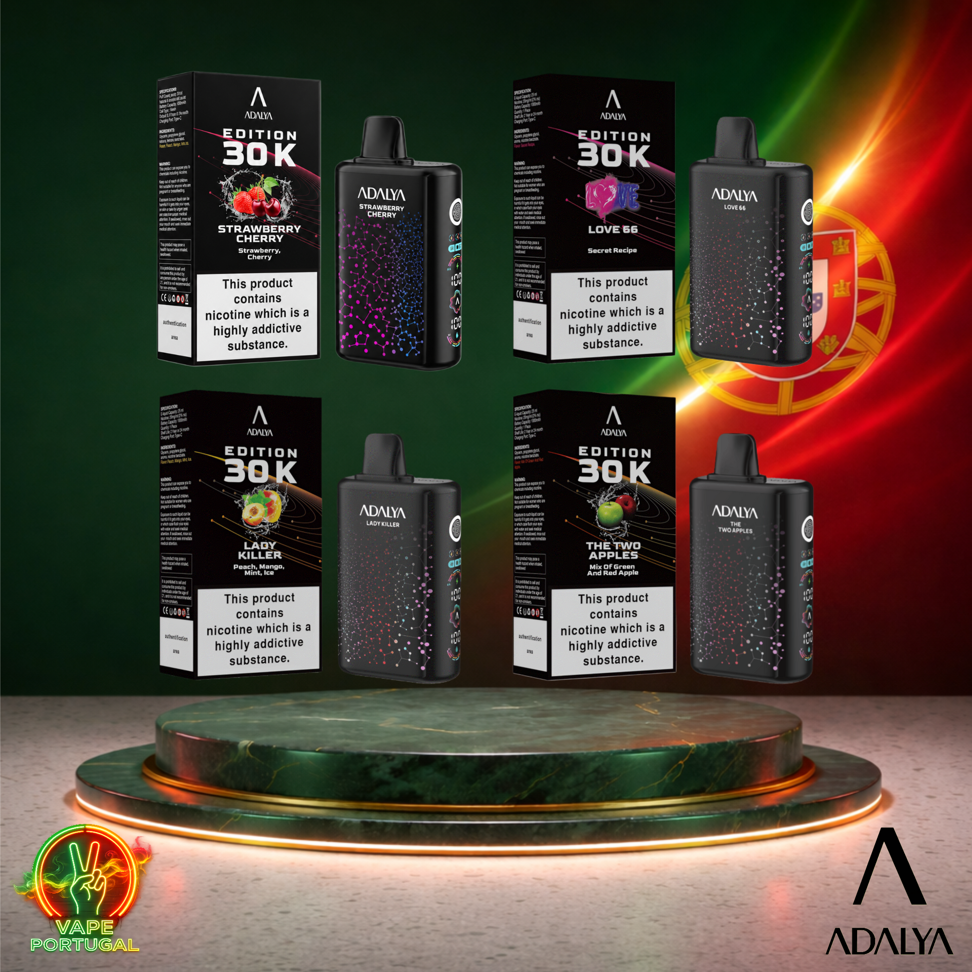 Vape descartável Adalya Edition 30K Sabores 30000 puffs comprar em Portugal