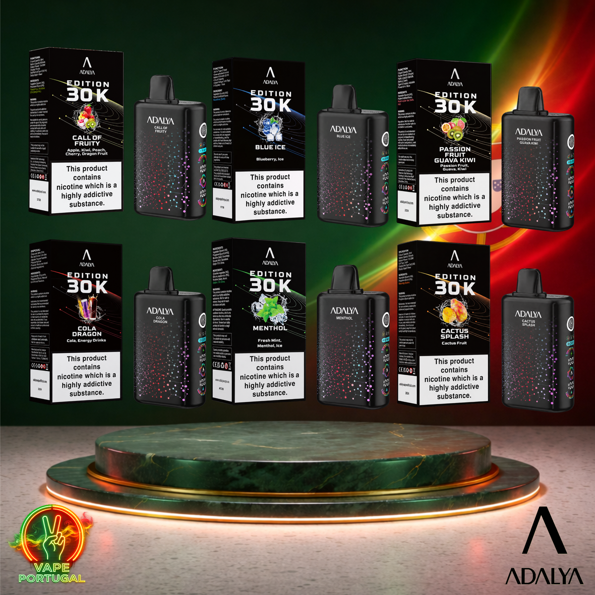 Vape descartável Adalya Edition 30K Vários Sabores Coleção 30000 puffs comprar em Portugal