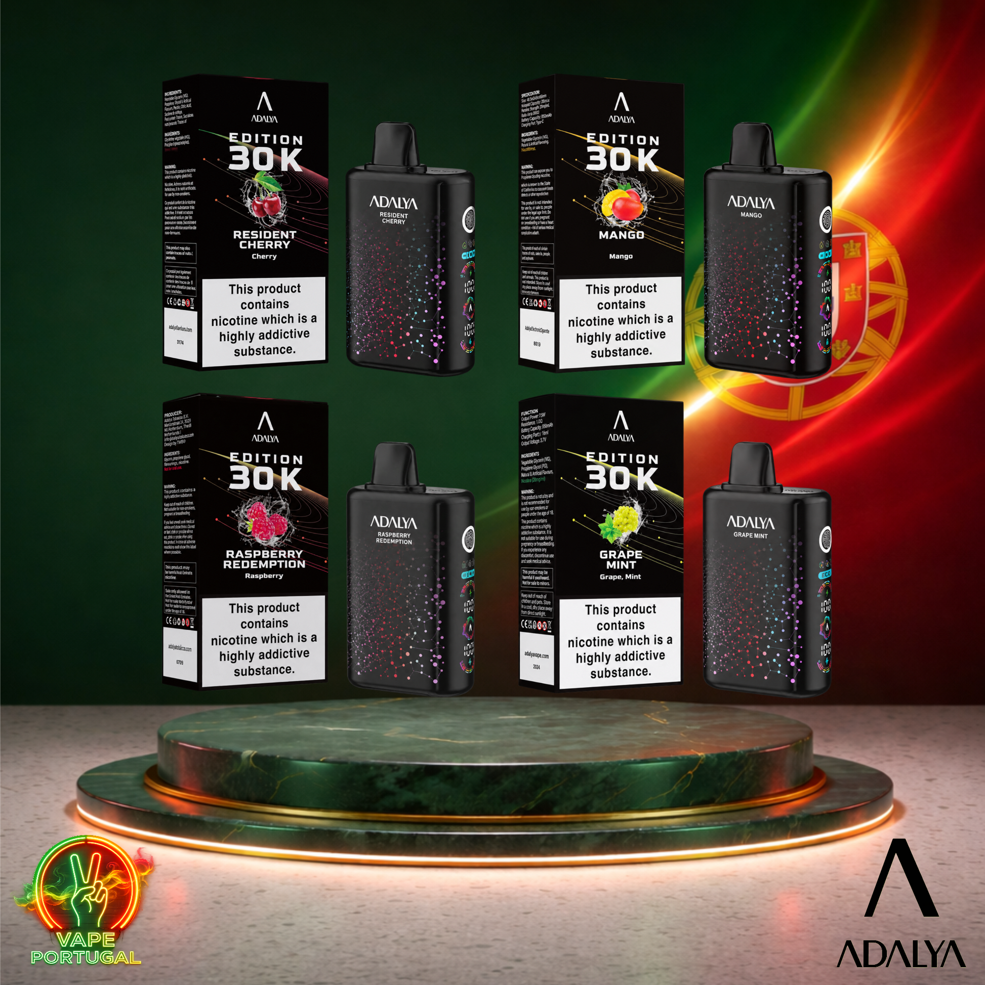 Vape descartável Adalya Edition 30K Vários Sabores 30000 puffs comprar em Portugal