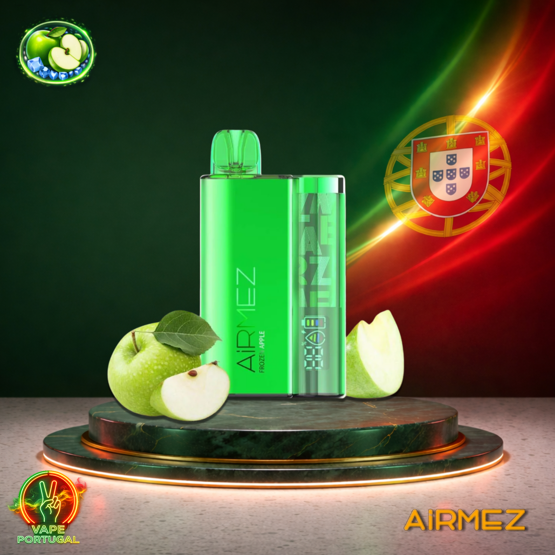 Vape descartável AirMez 12K sabor Frozen Apple 12000 puffs 12K tragadas mais barato