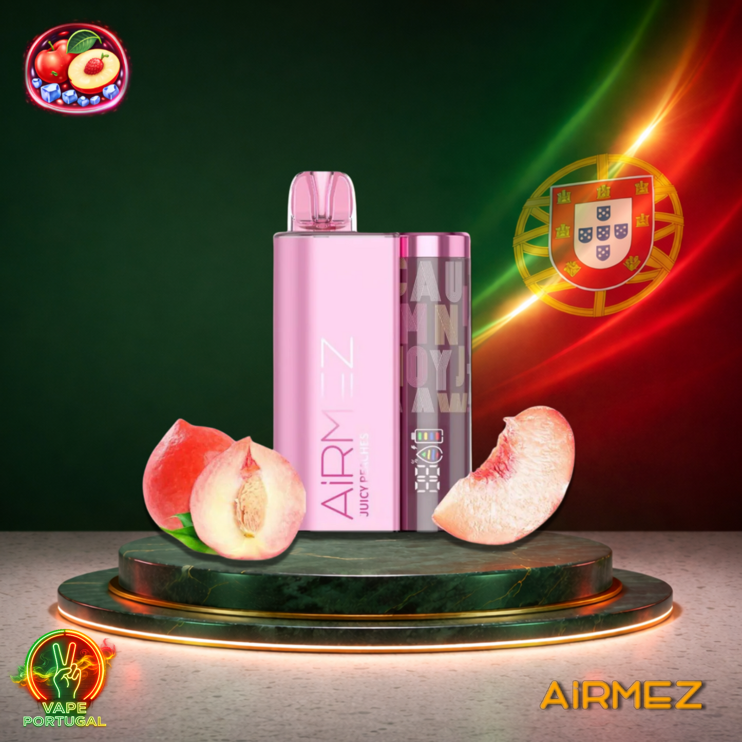 Vape descartável AirMez 12K sabor Juicy Peaches 12000 puffs 12K tragadas mais barato