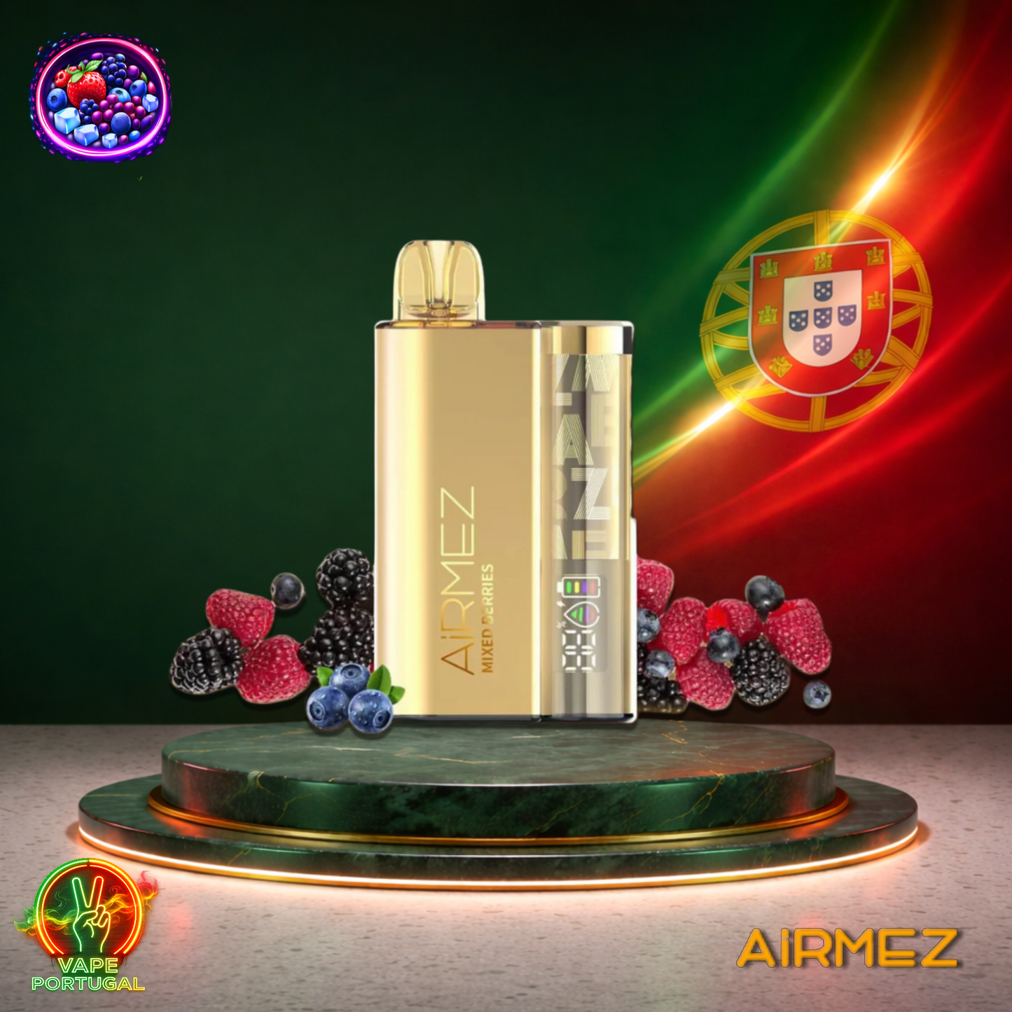 Vape descartável AirMez 12K sabor Mixed Berries 12000 puffs 12K tragadas mais barato