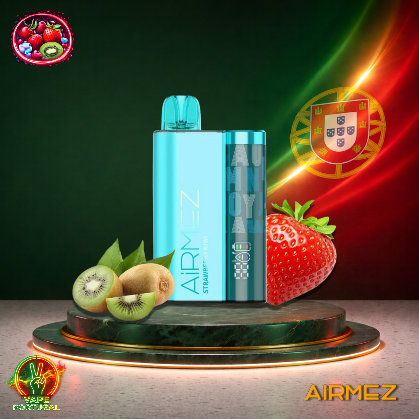 Vape descartável AirMez 12K sabor Strawberry Kiwi 12000 puffs 12K tragadas mais barato