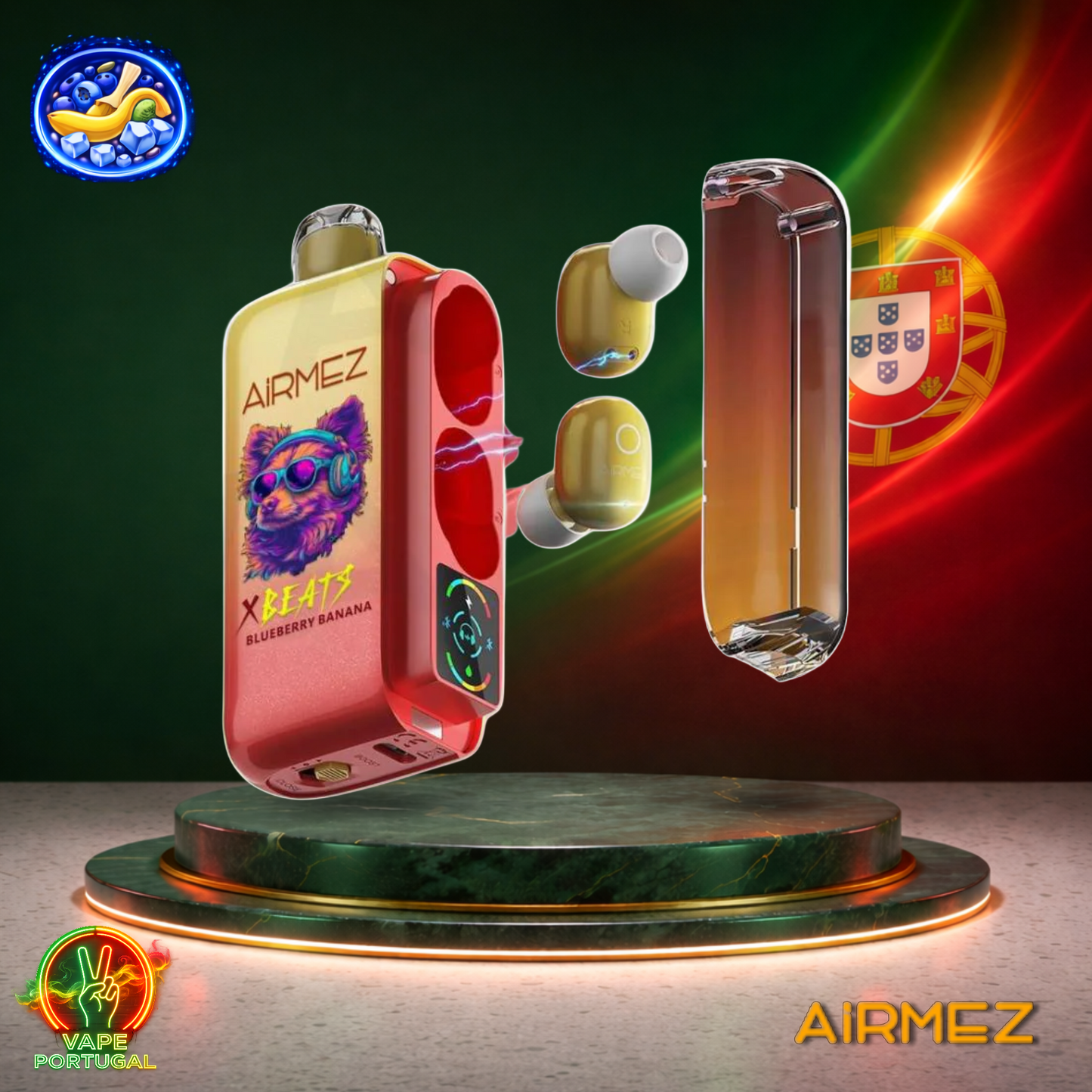 Vape descartável AirMez X Beats 40K sabor Blueberry Banana 40000 puffs 40K tragadas mais barato