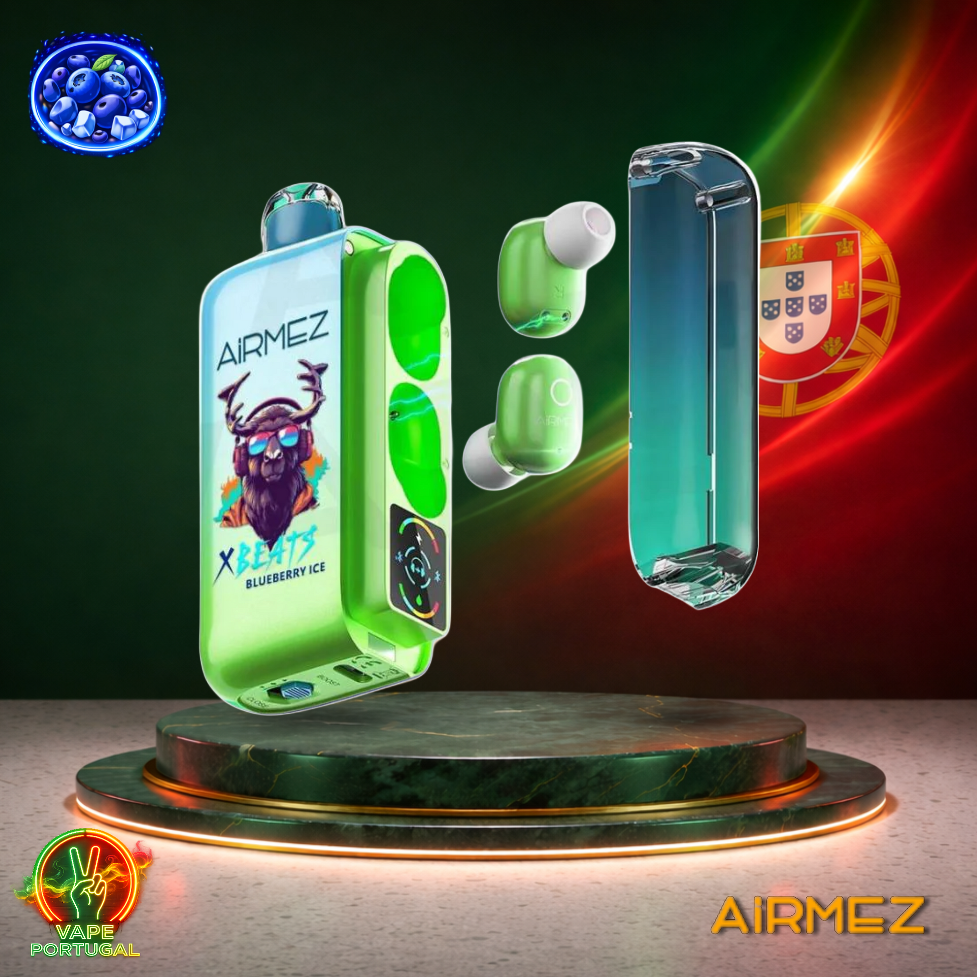 Vape descartável AirMez X Beats 40K sabor Blueberry Ice 40000 puffs 40K tragadas mais barato