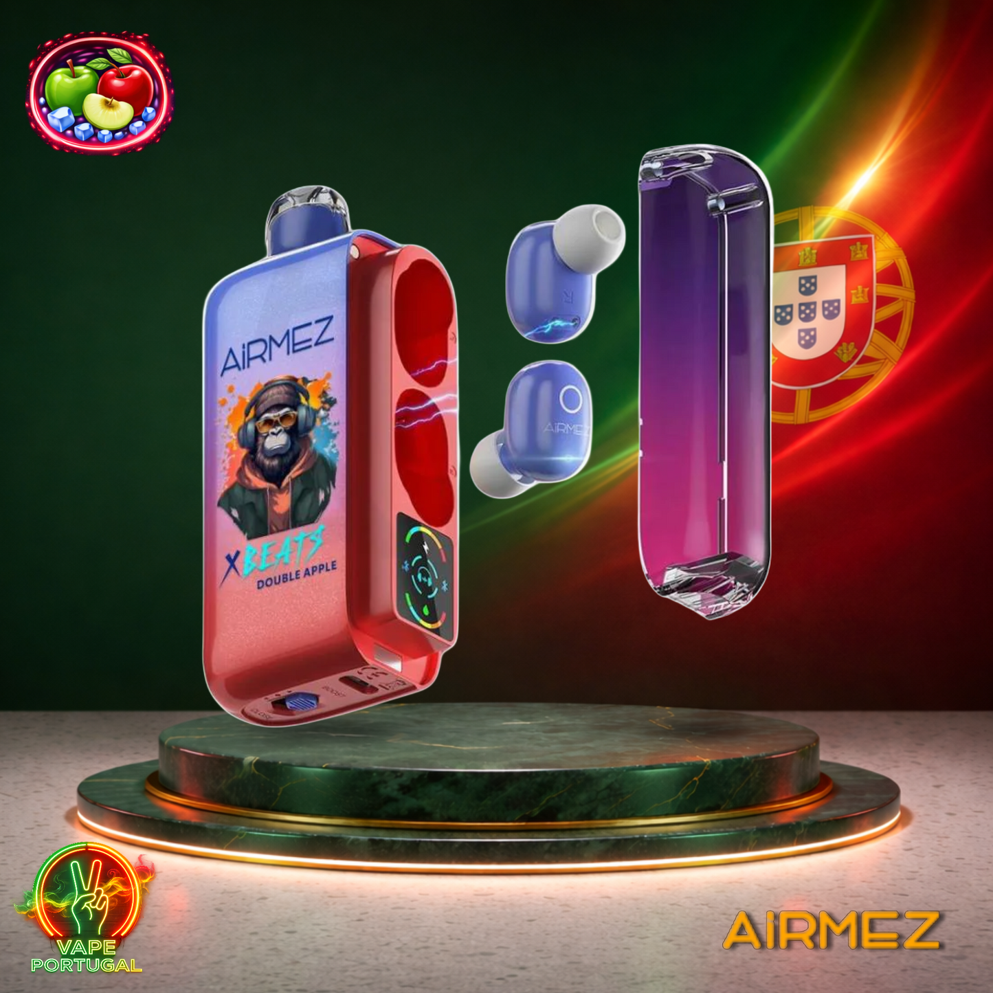 Vape descartável AirMez X Beats 40K sabor Double Apple 40000 puffs 40K tragadas mais barato