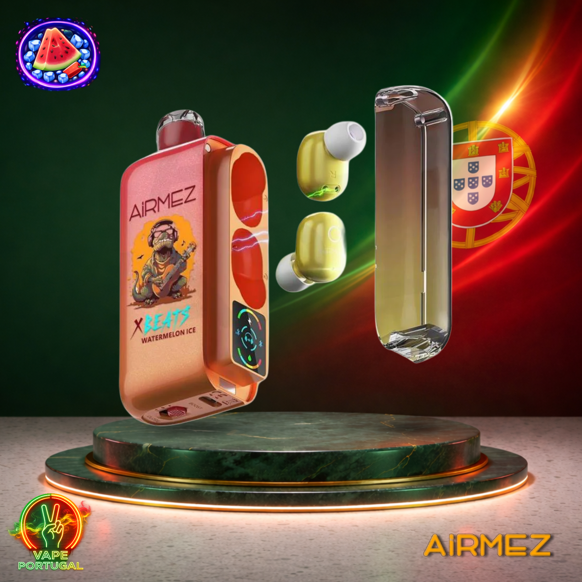 Vape descartável AirMez X Beats 40K sabor Watermelon Ice 40000 puffs 40K tragadas mais barato