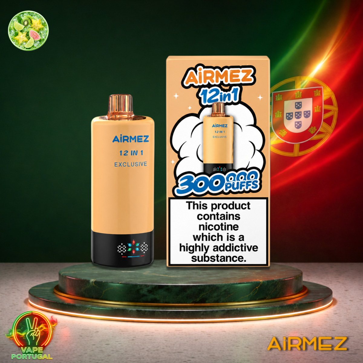 AiRMEZ Exclusive 12em1 300K Puffs | Vape Descartável Portugal 2% Nicotina