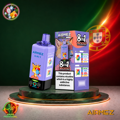AiRMEZ Fox 8em1 160K Puffs | Vape Descartável Portugal 2% Nicotina