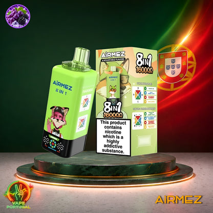 AiRMEZ Fox 8em1 160K Puffs | Vape Descartável Portugal 2% Nicotina