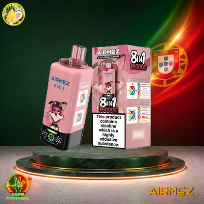 AiRMEZ Fox 8em1 160K Puffs | Vape Descartável Portugal 2% Nicotina