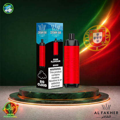 Vape descartável Al Fakher Crown Bar 8K sabor Gum Flavour 8000 puffs 8K tragadas mais barato