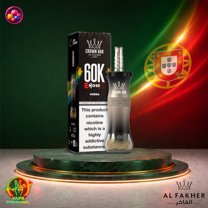 Vape descartável Al Fakher Crown Bar EHose X 60K sabor Hubba 60000 puffs 60K tragadas ao preço mais barato