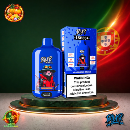 Vape descartável Blur 15K sabor Caribbean Crush 15000 puffs 15K tragadas mais barato