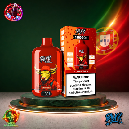 Vape descartável Blur 15K sabor Cherry Cola 15000 puffs 15K tragadas mais barato