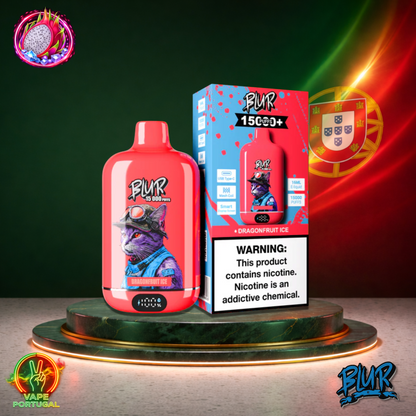 Vape descartável Blur 15K sabor Dragonfruit Ice 15000 puffs 15K tragadas mais barato