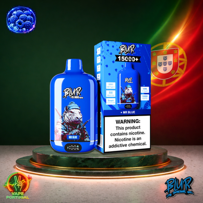 Vape descartável Blur 15K sabor Mr Blue 15000 puffs 15K tragadas mais barato