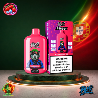 Vape descartável Blur 15K sabor Strawberry Ice 15000 puffs 15K tragadas mais barato