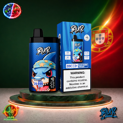 Vape descartável Blur 20K sabor Black Mamba Mr Blue 20000 puffs 20K tragadas oficial Portugal mais barato