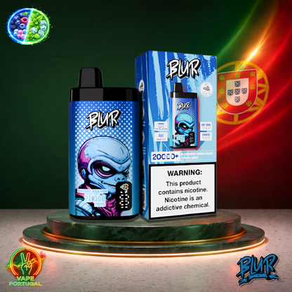 Vape descartável Blur 20K sabor Blueberry Bubblegum Fresh Mint 20000 puffs 20K tragadas oficial Portugal mais barato