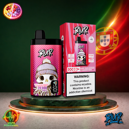 Vape descartável Blur 20K sabor Cherry Peach Lemonade Strawberry Grape 20000 puffs 20K tragadas oficial Portugal mais barato