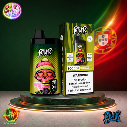 Vape descartável Blur 20K sabor Double Apple Dragonfruit Ice 20000 puffs 20K tragadas oficial Portugal mais barato