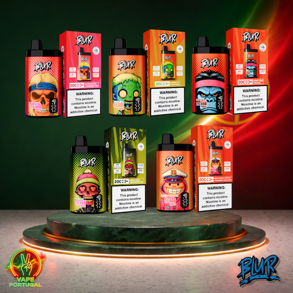 Vape descartável Blur 20K vários sabores 20000 puffs 20K tragadas detalhe oficial Portugal mais barato