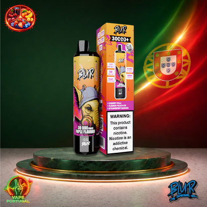 Vape descartável Blur 30K sabor Cherry Cola Summer Peach Ice Strawberry Banana 30000 puffs 30K tragadas mais barato