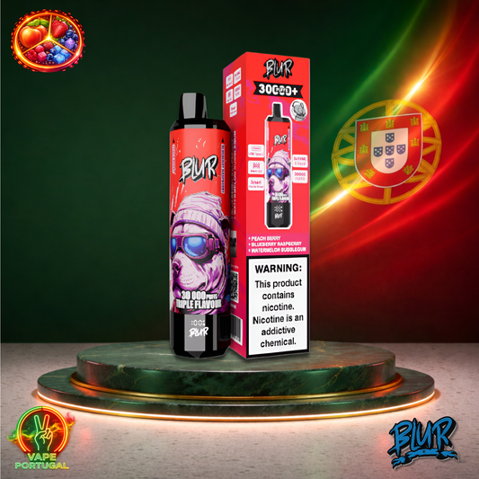 Vape descartável Blur 30K sabor Peach Berry Blueberry Raspberry Watermelon Bubblegum 30000 puffs 30K tragadas mais barato