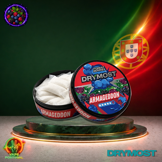DRYMOST Armageddon Forest Berries 36mg bolsas de nicotina Portugal snus sem tabaco 22 unidades ultra forte
