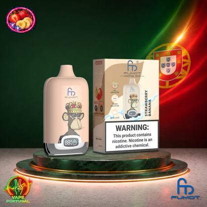 Vape descartável Fumot Digital Box 12K sabor Strawberry Banana 12000 puffs 12K tragadas mais barato
