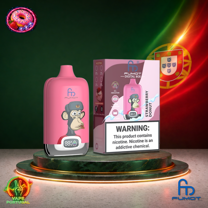 Vape descartável Fumot Digital Box 12K sabor Strawberry Donut 12000 puffs 12K tragadas mais barato