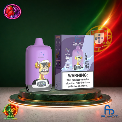 Vape descartável Fumot Digital Box 12K sabor Strawberry Grape 12000 puffs 12K tragadas mais barato