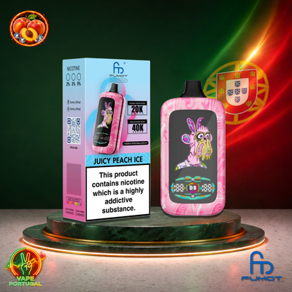 Vape descartável Fumot Digital Monkey 40K sabor Juicy Peach Ice 40000 puffs 40K tragadas mais barato